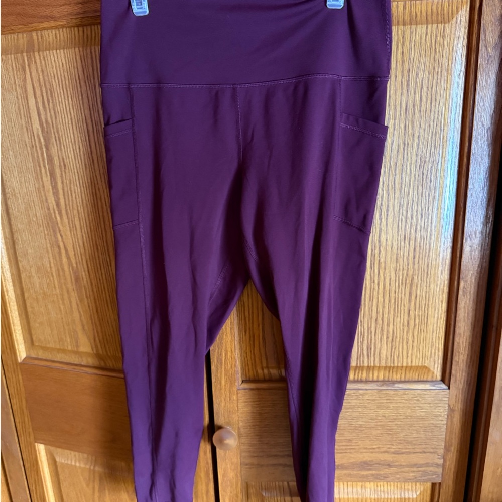 90 Degree By Reflex Burgundy Leggings